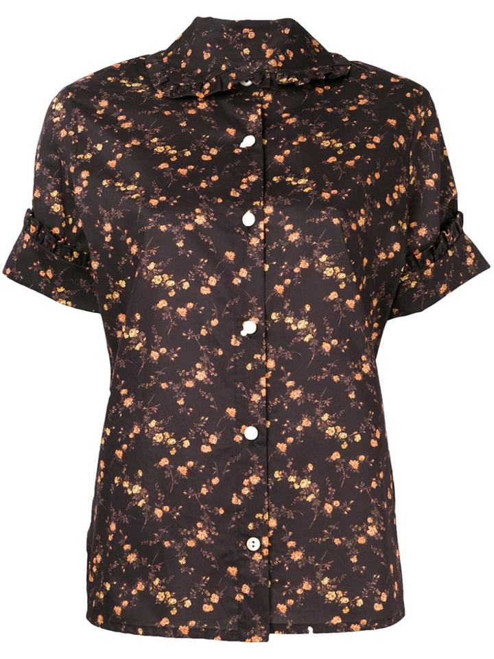 Vivienne Westwood Anglomania Floral Print Short Sleeve Shirt - Black