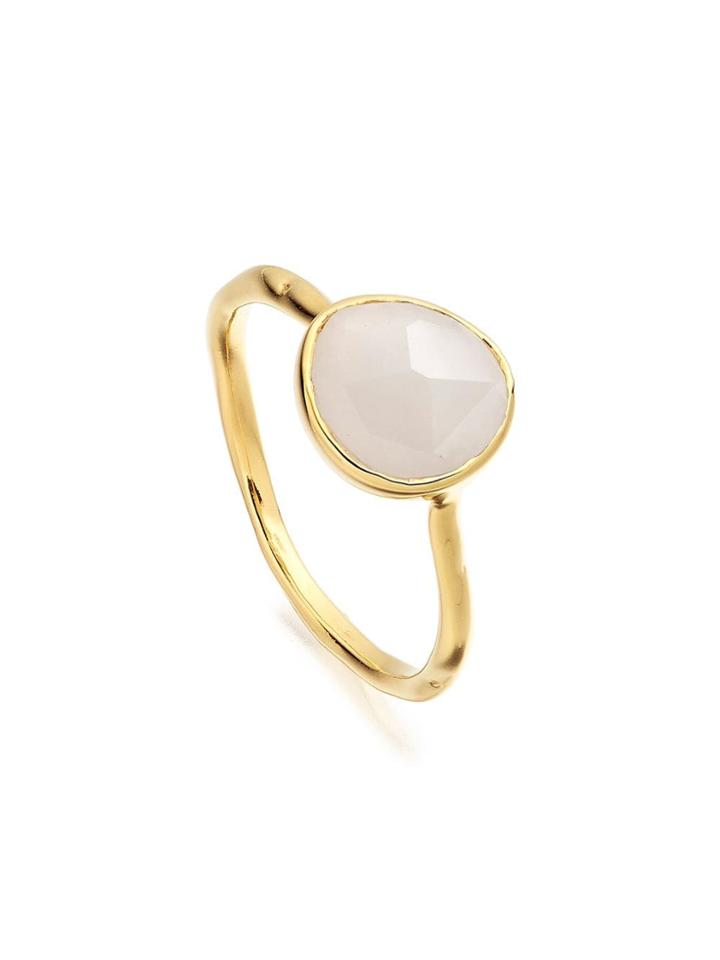 Monica Vinader Gp Siren Moonstone Stacking Ring - Gold
