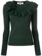 Dvf Diane Von Furstenberg Ruffle Neck Sweater - Green