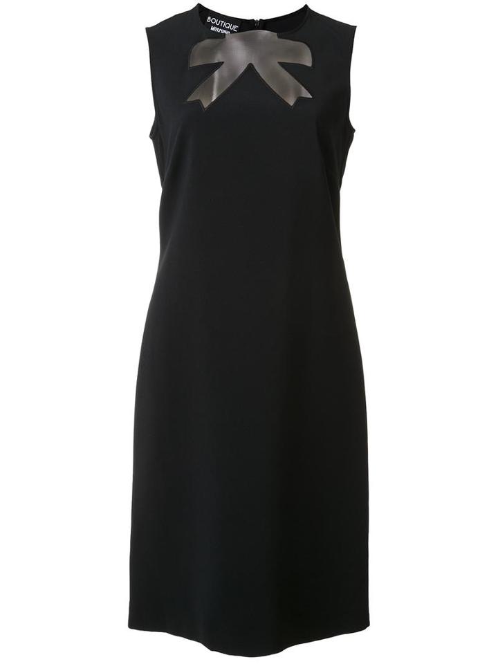 Moschino Bow Insert Dress, Women's, Size: 42, Black, Polyester/spandex/elastane