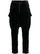 Unravel Project Velvet Drop-crotch Trousers - Black