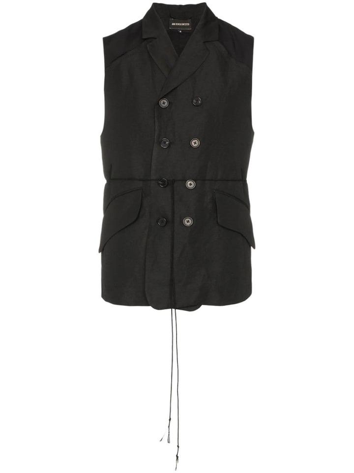 Ann Demeulemeester Francis Patch Artwork Waistcoat - Black