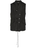 Ann Demeulemeester Francis Patch Artwork Waistcoat - Black