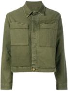 Current/elliott Patch Pocket Jacket, Women's, Size: 2, Green, Cotton/spandex/elastane