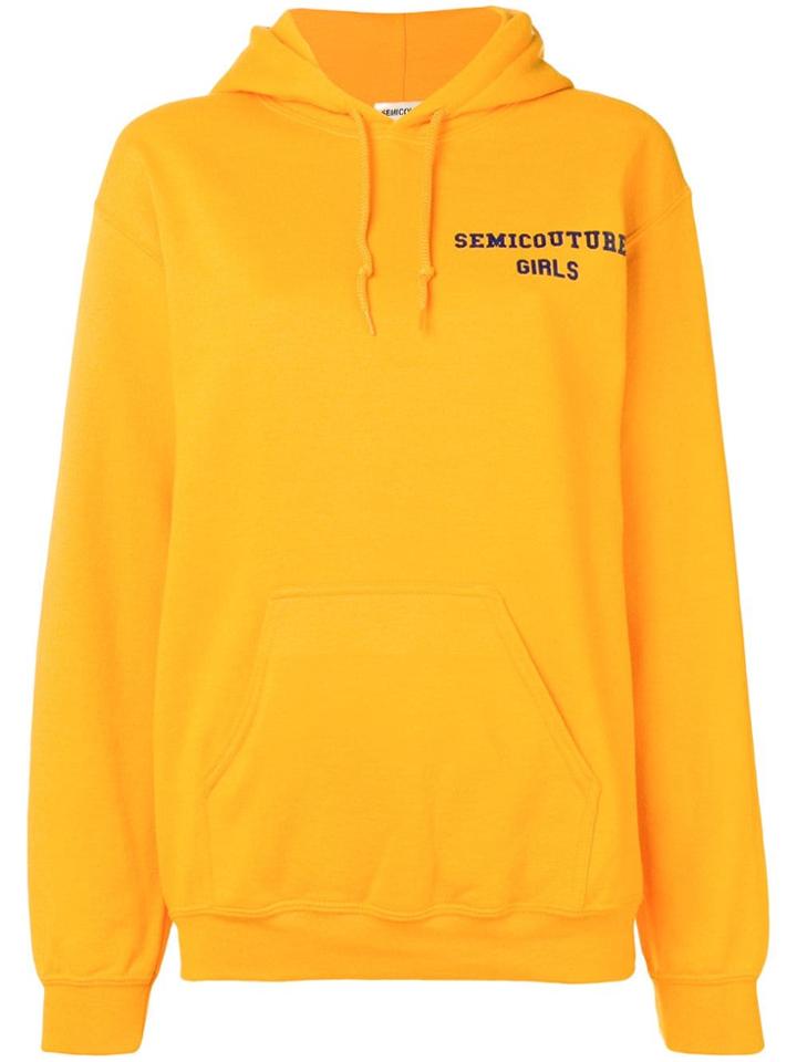 Semicouture Name Print Hoodie - Yellow