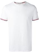 Moncler Stripe Detail Sleeve T-shirt, Men's, Size: Medium, White, Cotton/spandex/elastane