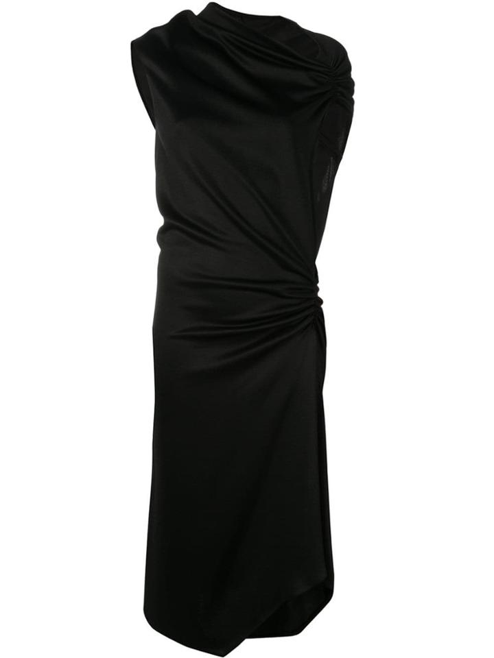 Narciso Rodriguez Ruched Midi Flared Dress - Black