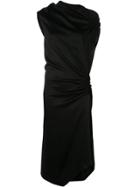 Narciso Rodriguez Ruched Midi Flared Dress - Black