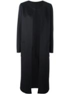 Tagliatore Scoop Neck Mid Coat, Women's, Size: 44, Black, Virgin Wool