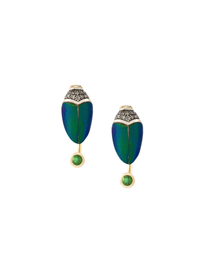 Bibi Van Der Velden Scarab Small Earrings, Women's, Metallic