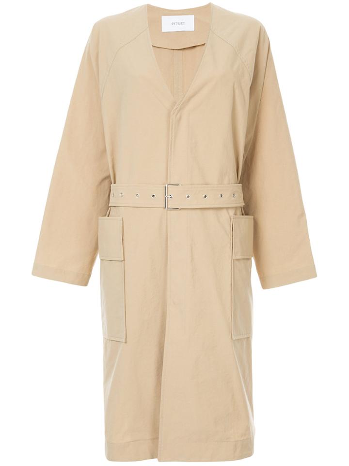 Astraet Oversized Belted Coat - Brown