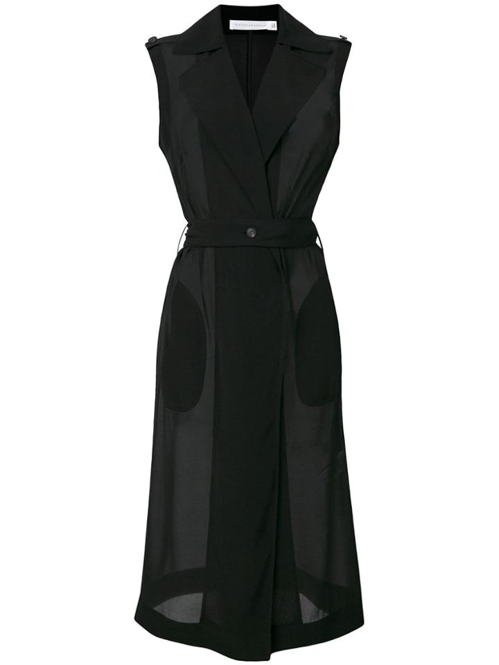 Victoria Beckham Sleeveless Trench Coat - Black