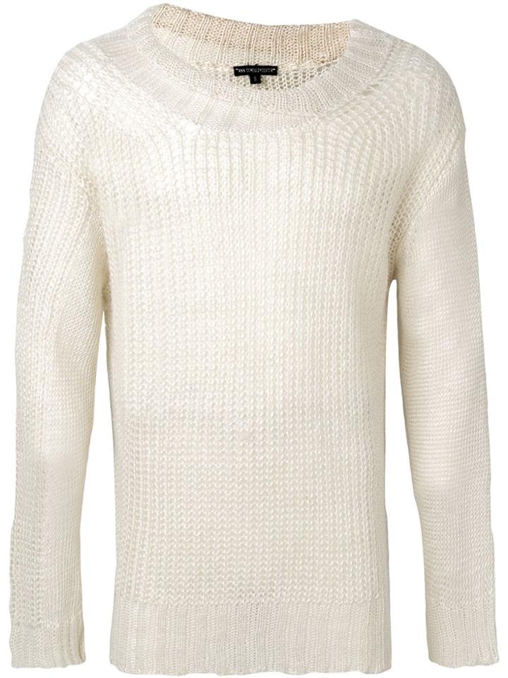 Ann Demeulemeester Chunky Knit Jumper - White