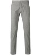 Andrea Pompilio Houndstooth Pattern Trousers, Men's, Size: 46, Black, Cotton/spandex/elastane