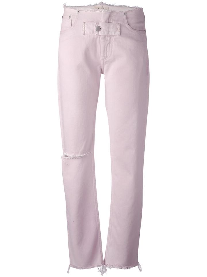 Alyx - Frayed Trim Jeans - Women - Cotton - 26, Pink/purple, Cotton