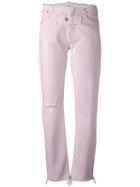 Alyx - Frayed Trim Jeans - Women - Cotton - 26, Pink/purple, Cotton