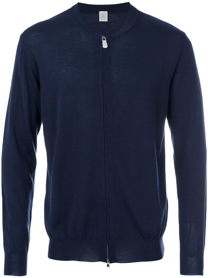 Eleventy Zip Up Cardigan - Blue