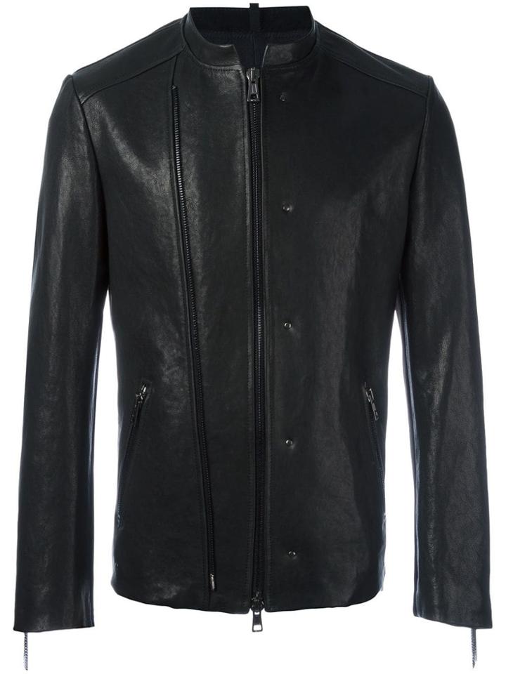 Tom Rebl Double Zipped Collarless Jacket - Black