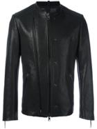 Tom Rebl Double Zipped Collarless Jacket - Black