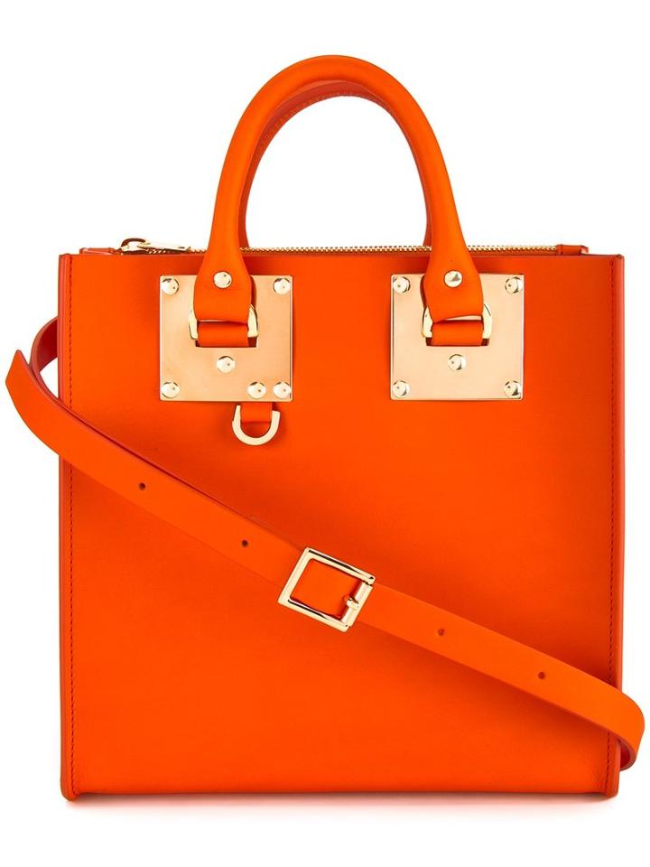 Sophie Hulme Albion Tote, Women's, Yellow/orange, Leather