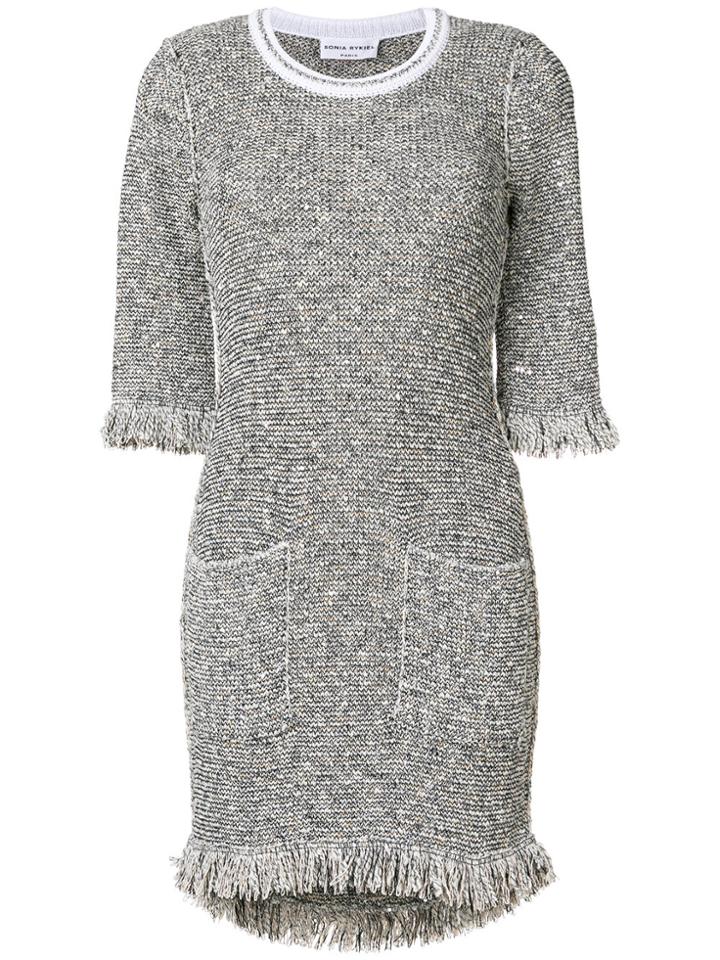 Sonia Rykiel Tweed Fringed Dress - Nude & Neutrals