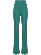 Elisabetta Franchi Flared High-waisted Trousers - Blue