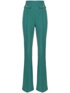 Elisabetta Franchi Flared High-waisted Trousers - Blue