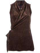 Rick Owens Tie-waist Top, Women's, Size: 40, Brown, Silk/viscose