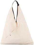 Cabas Large Triangle Tote - White