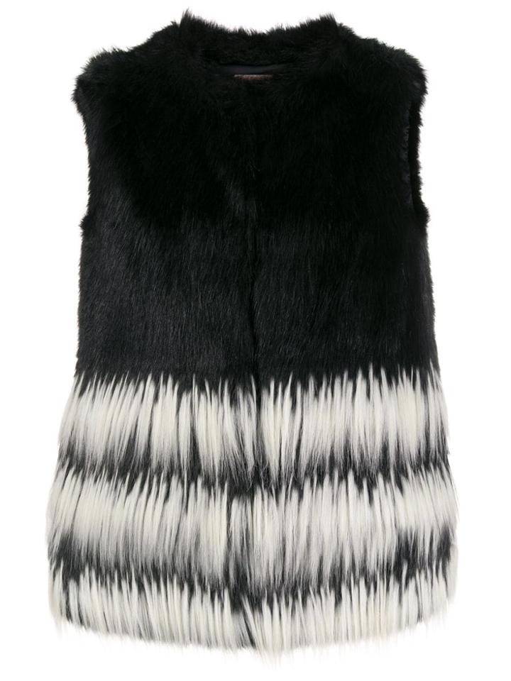 Twin-set Contrast Feather Gilet - Black