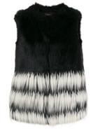 Twin-set Contrast Feather Gilet - Black