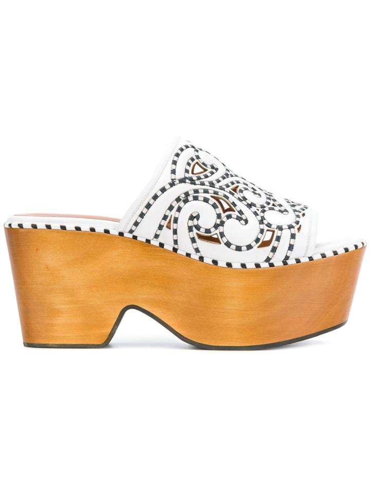 Derek Lam Platform Sole Mules - White