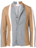 Thom Browne Repp Stripe Combo-knit Sport Coat - Neutrals