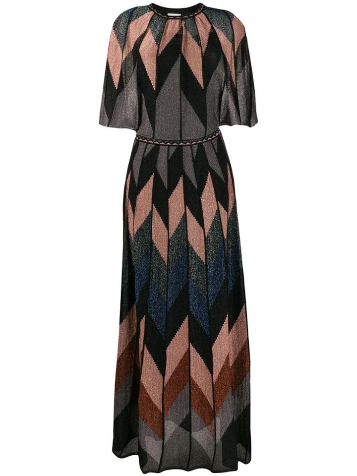 M Missoni Geometric Pattern Long Dress - Blue