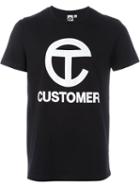 Telfar Customer Print T-shirt, Adult Unisex, Size: M, Black, Cotton