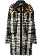 No21 Oversized Tweed Coat - Black