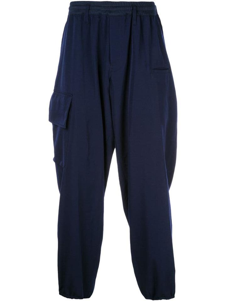 Yohji Yamamoto Rib Waist Pants - Blue