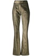 Zeus+dione Metallic Bootcut Trousers - Gold