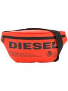Diesel Logo Print Belt Bag - Orange