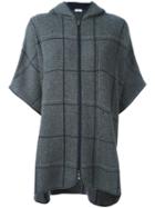 Brunello Cucinelli Knitted Zip-up Poncho, Women's, Size: Medium, Grey, Cashmere/brass/polyester/silk