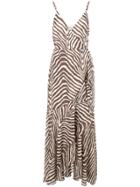 Shona Joy Zebra Print Maxi Dress - White