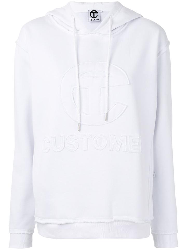 Telfar - Branded Hoodie - Women - Cotton/polyester - M, White, Cotton/polyester