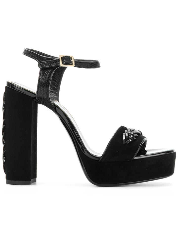Lanvin Chain-trimmed Platform Sandals - Black