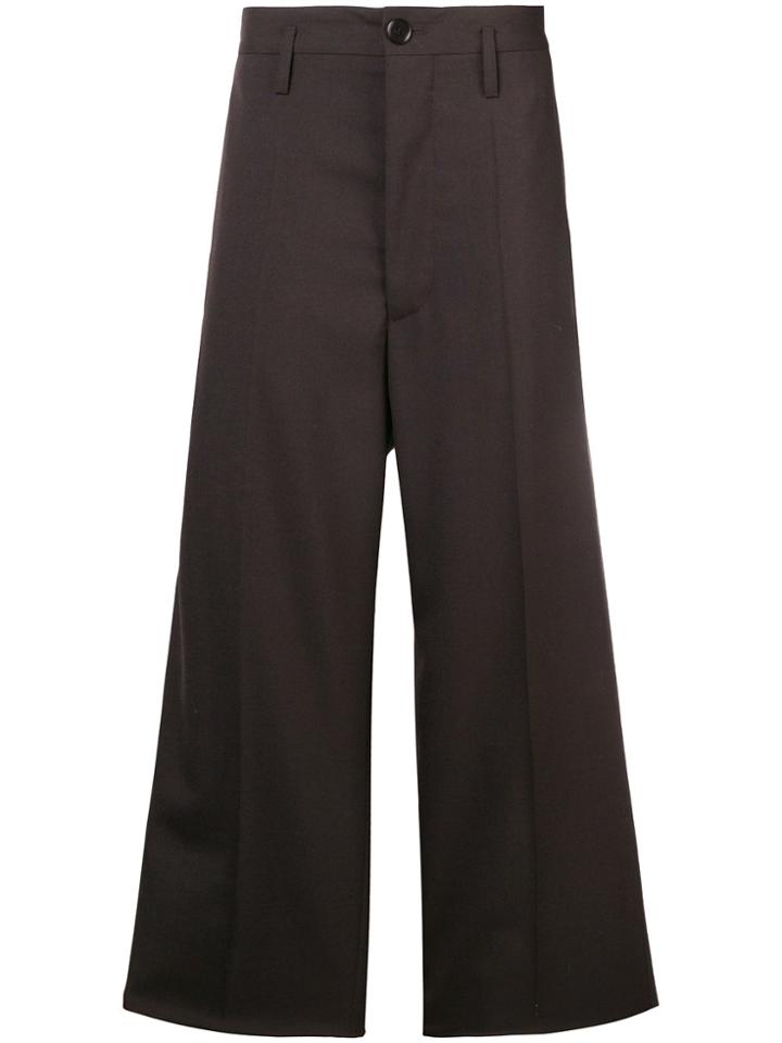 Marni Wide Leg Tailored Trousers - Brown