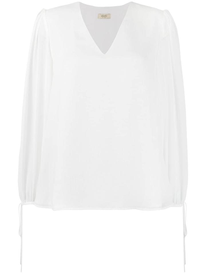 Liu Jo V-neck Long Sleeve Blouse - White