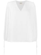 Liu Jo V-neck Long Sleeve Blouse - White