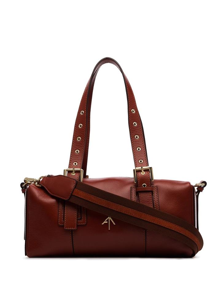 Manu Atelier Tetra Cylindrical Holdall Bag - Brown