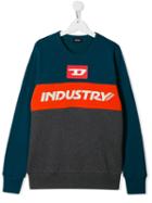Diesel Kids Teen Colour Block Sweater - Grey