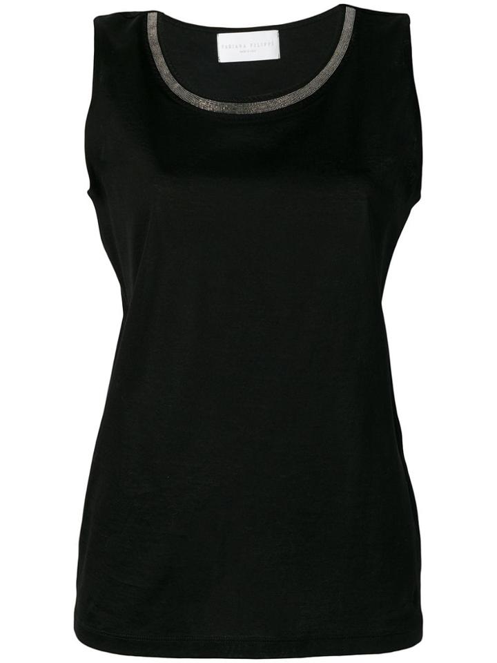 Fabiana Filippi Embellished Neckline Tank Top - Black