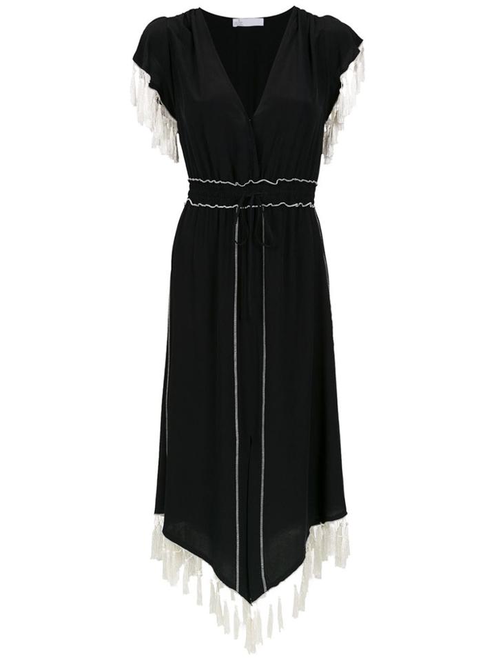Nk Fringed Silk Dress - Black